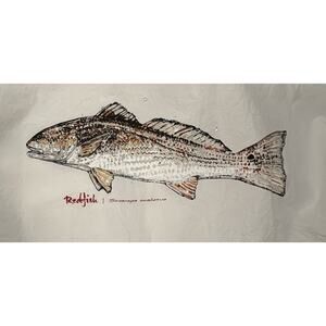 Columbia PFG Bonehead Long Sleeve Vented Fishing Shirt White Redfish Graphic 3X